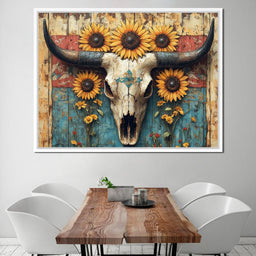 Sunflower Skulls Vintage Charm - NicheCanvas