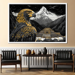 Majestic Aztec Golden Eagle - NicheCanvas