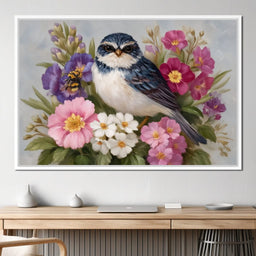 Bluebird Garden Blossom Song - NicheCanvas