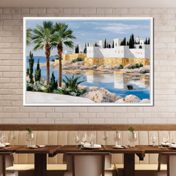 Mediterranean Seaside Citadel - NicheCanvas