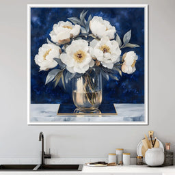 Peony Elegance Midnight Blooms - NicheCanvas