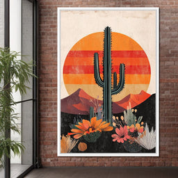 Desert Blooming Cactus Radiance - NicheCanvas