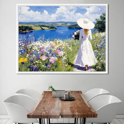 Summer Stroll by the Lake - NicheCanvas