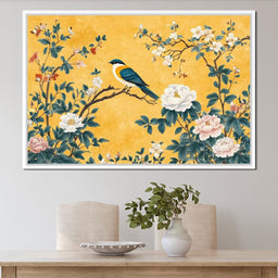 Songbird on Blossoming Branches - NicheCanvas
