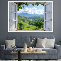 Window To Verdant Valley Dream - NicheCanvas