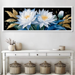 Celestial White Lotus Bloom - NicheCanvas