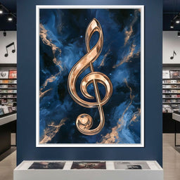 Gilded Melody Floating Through Dark Waters - NicheCanvas