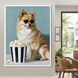 Cool Pomeranian Popcorn Night - NicheCanvas
