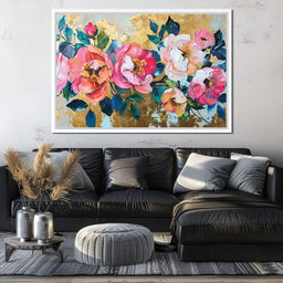 Golden Royal Flowers 02 - Wildrose Creations - NicheCanvas