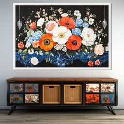 Floral Symphony on Midnight - NicheCanvas