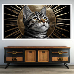 Golden Halo Tabby Cat Reverie - NicheCanvas