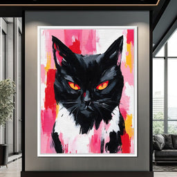 Nocturnal Panther Fire Eyes - NicheCanvas