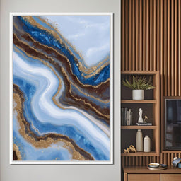 Blue Geode Gold River Flow - NicheCanvas