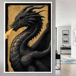 Golden Firebreath Dragon King - NicheCanvas