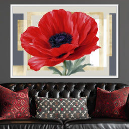 Bold Poppy Bloom Portrait - NicheCanvas