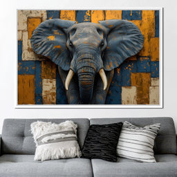 Elephant Majesty Patchwork Elegance - NicheCanvas