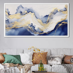 Sapphire Gold Mountain Flow - NicheCanvas
