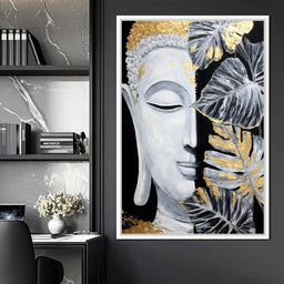 Golden Lotus Buddha Portrait - NicheCanvas