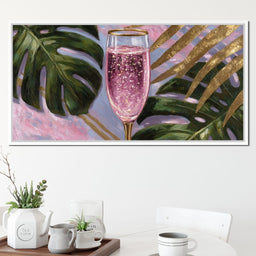 Pink Fizz Gold Palm Soiree - NicheCanvas