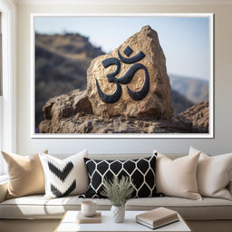 Om Mountain Stone Aum Sign - NicheCanvas