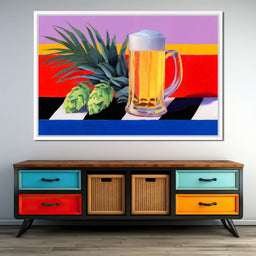 Hops and Lager Tropical Still - NicheCanvas