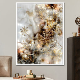 Golden Snowflake Reverie - NicheCanvas