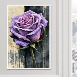 Midnight Petals Against Gilded Shadows - NicheCanvas