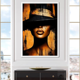 Golden Elegance Shadowed Mystery - NicheCanvas