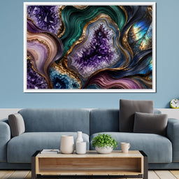 Gemstone Rivers Beneath The Moon - TooplesArt - NicheCanvas