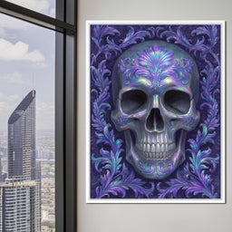 Prismatic Skull Baroque Flourish - NicheCanvas