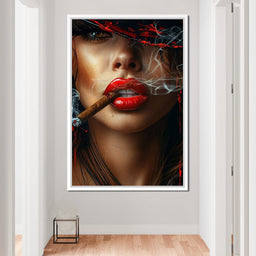 Sultry Smoke and Sable Tresses - NicheCanvas