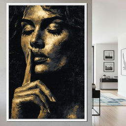 Golden Silence Portrait Muse - NicheCanvas
