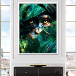 Emerald Canopy Primate Eyes - NicheCanvas