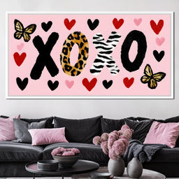Wild Love XOXO Hearts Safari Style - NicheCanvas
