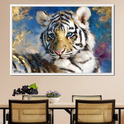 Golden Frost Tiger Portrait - NicheCanvas
