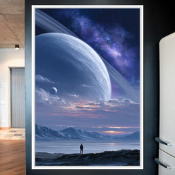 Rings of Saturn Night Sky - NicheCanvas
