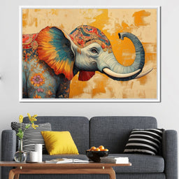 Elephant Splendor Floral Harmony - NicheCanvas