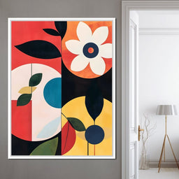 Modern Geo Floral Sunrise Radiance - NicheCanvas