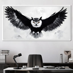 Nocturnal Owl Majesty Unfurled - NicheCanvas