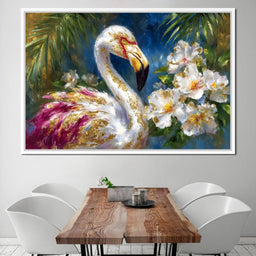 Gilded Flamingo Garden Glow - Neal Hackett - NicheCanvas