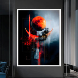 Celestial Lunar Terracotta Orbit - NicheCanvas