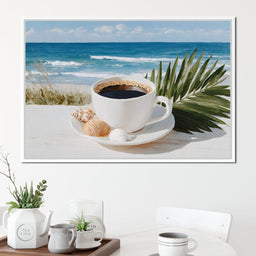 Morning Coffee By The Sea Shore - NicheCanvas
