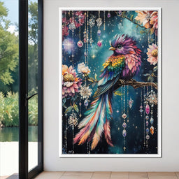 Enchanted Jewel Toned Bird Fantasy - NicheCanvas