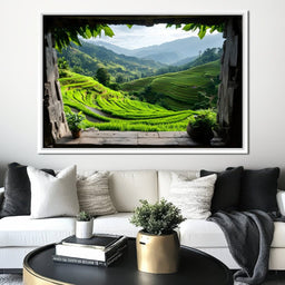 Terraced Valley Morning Glow - NicheCanvas