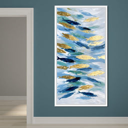 Golden Koi Abstract Waterscape - NicheCanvas
