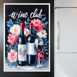 Wine Club Floral - NicheCanvas