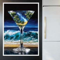 Cosmic Cocktail Island Night - NicheCanvas