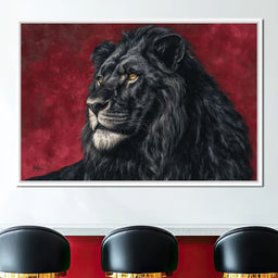 Midnight King Black Lion Portrait - NicheCanvas