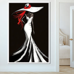 The White Dress - Sable Elegance with Flare - NicheCanvas