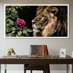 Gentle King Lion Finds Solitude - NicheCanvas